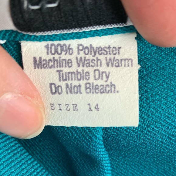 VINTAGE JC Penny 1970s Midi Skirt Turquoise - Picture 4 of 8